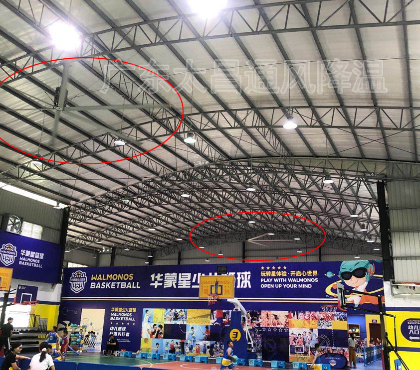 工業大風扇改善籃球館通風降溫問題
